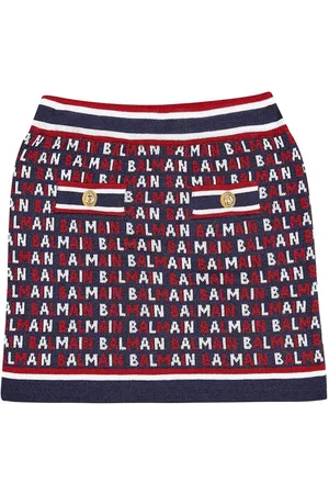 Balmain Monogram jacquard cotton-blend skirt