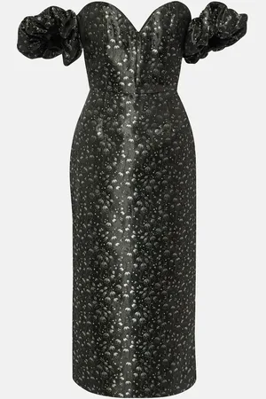 Markarian Adelaide metallic brocade midi dress