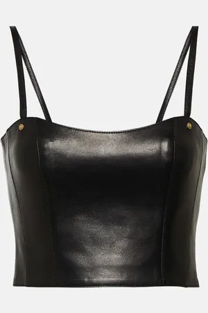 Balmain Leather crop top