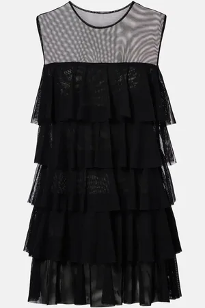 Norma Kamali Ruffled semi-sheer gown