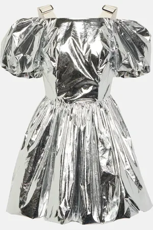 Simone Rocha Puff-sleeve metallic minidress