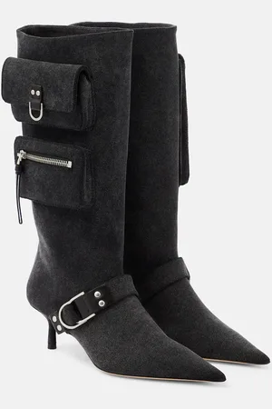 BLUMARINE Jeanne denim knee-high boots