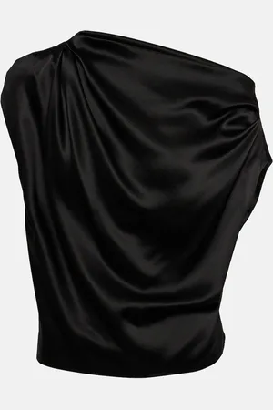 The Sei Draped one-shoulder silk top