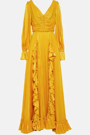 Costarellos Ruffle-trimmed gown