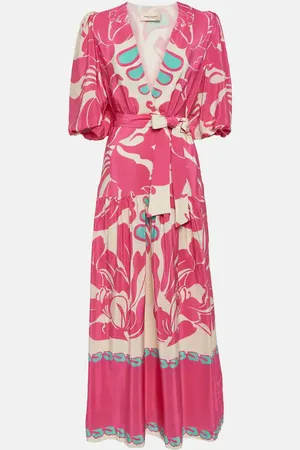 Adriana Degreas Puff-sleeve silk maxi dress
