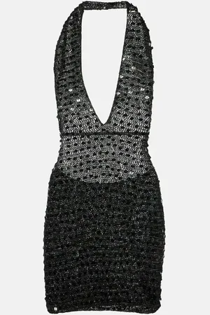 AYA MUSE Sequined halterneck minidress