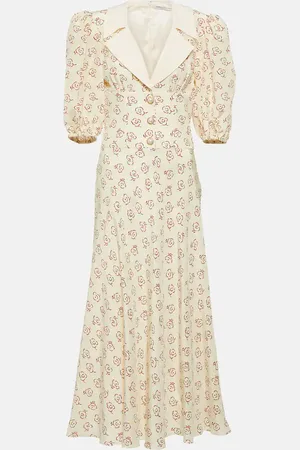 Alessandra Rich Floral silk midi dress