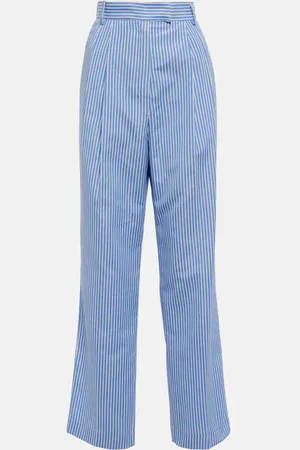 The Frankie Shop Bea pinstriped high-rise cotton suit pants