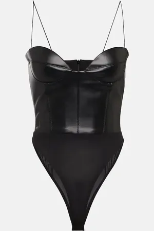 ALEX PERRY Halston faux leather bodysuit