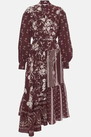 Erdem Ruffled floral silk midi dress