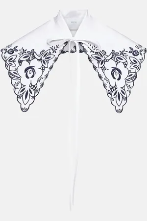 Patou Embroidered cotton poplin collar
