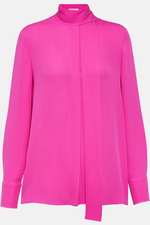 VALENTINO Tie-neck silk georgette blouse