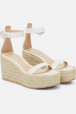 Gianvito Rossi Portofino leather espadrille wedges