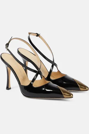 Alessandra Rich Paneled patent leather pumps