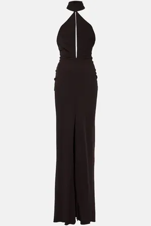 Tom Ford Cutout halterneck sablÃ© jersey gown
