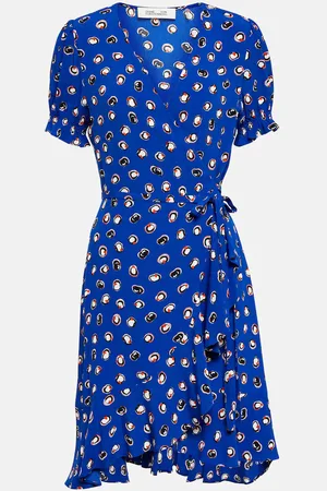 Diane von Furstenberg Emilia printed wrap minidress