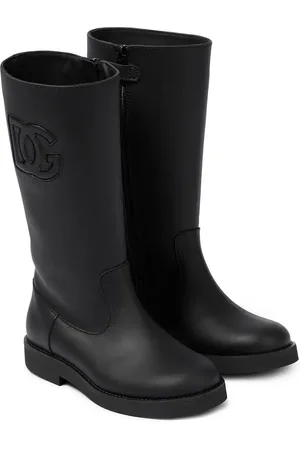Dolce & Gabbana Logo leather knee-high boots