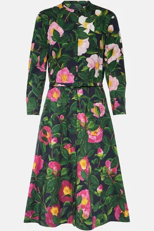Oscar de la Renta Floral cotton-blend shirt dress