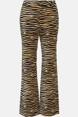 Paco rabanne Tiger-print cotton twill flared pants