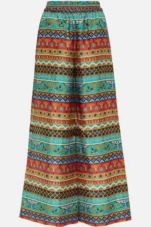 La DoubleJ Printed silk palazzo pants