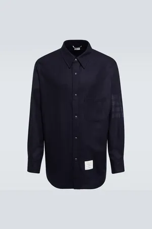 Thom Browne 4-Bar wool-blend flannel shirt jacket