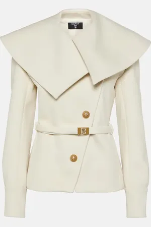 Balmain Asymmetric virgin wool coat