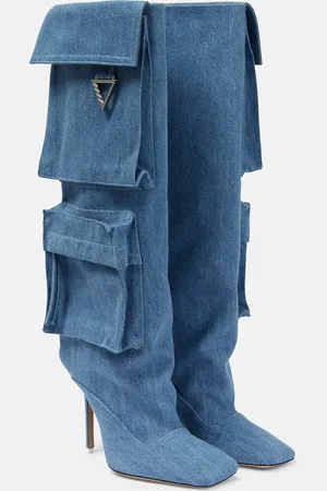 The Attico Sienna Tube denim knee-high boots