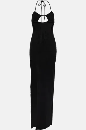 OFF-WHITE Cutout ribbed-knit gown