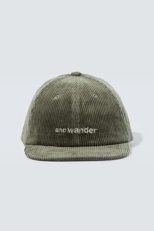 and wander Embroidered cotton corduroy cap