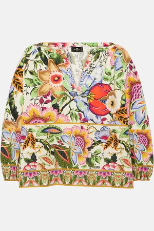Etro Floral cotton cropped top