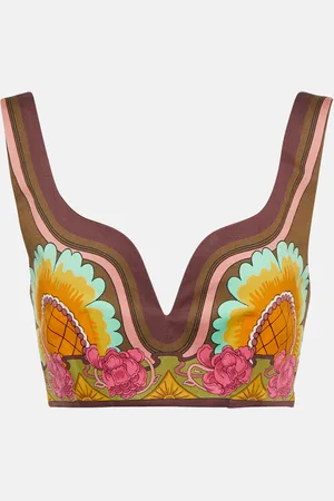 La DoubleJ Baia printed cotton-blend crop top
