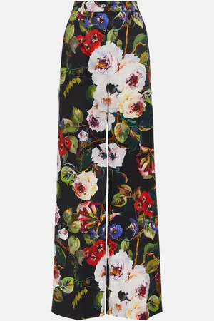 Dolce & Gabbana Floral cotton-blend wide-leg pants