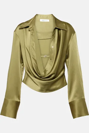 BLUMARINE Cropped satin shirt