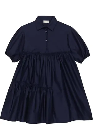 Il gufo Tiered cotton-sateen shirt dress