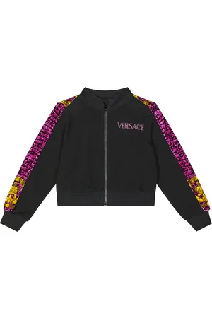 VERSACE Logo zipped cotton-blend sweatshirt