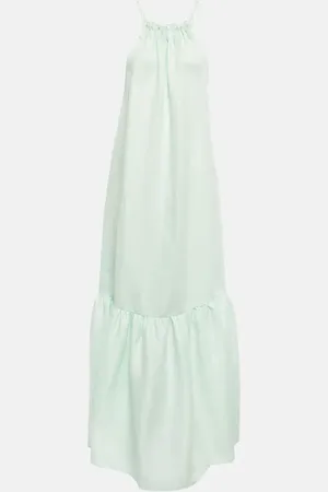 ASCENO Ibiza linen maxi dress