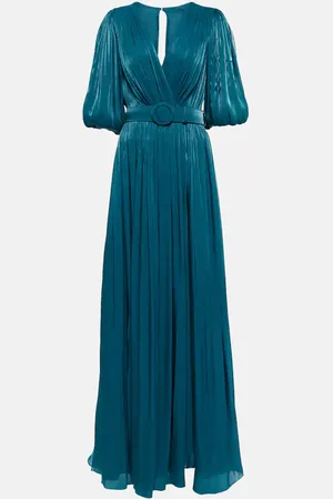 Costarellos Brennie iridescent georgette gown