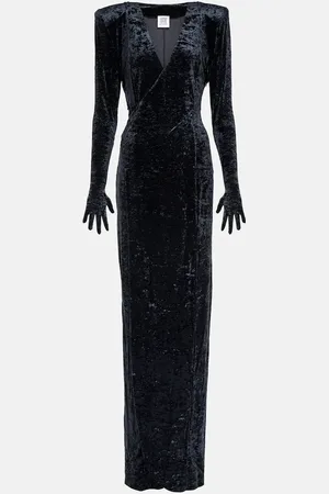 Vetements Diva gloves velvet maxi dress