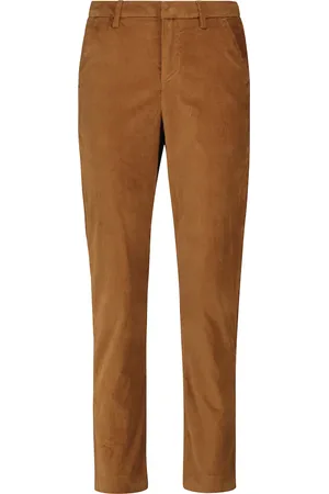 7 for all Mankind High-rise cotton-blend velvet pants