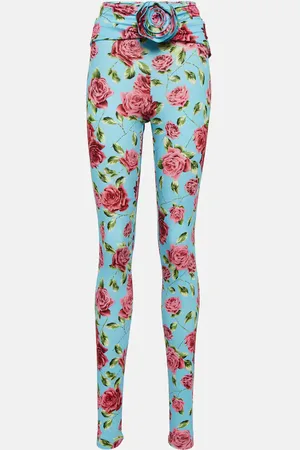 MAGDA BUTRYM Floral-appliquÃ© printed leggings
