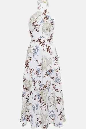 Erdem Helena floral halterneck cotton midi dress