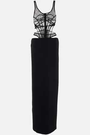 DAVID KOMA Lace corset gown