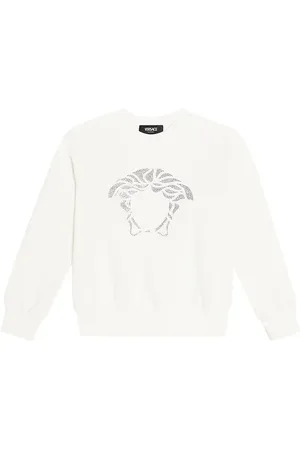 VERSACE Medusa embellished cotton jersey sweatshirt