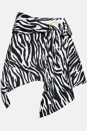 The Attico Printed asymmetric lycra miniskirt