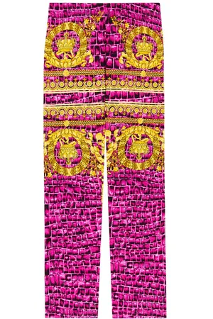 VERSACE Baroccodile cotton-blend jersey leggings
