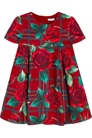 Dolce & Gabbana Floral checked scuba dress