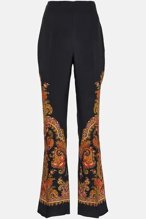 Etro Paisley high-rise silk pants