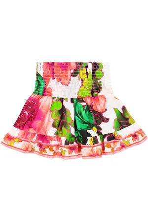 Camilla Floral embellished cotton skirt