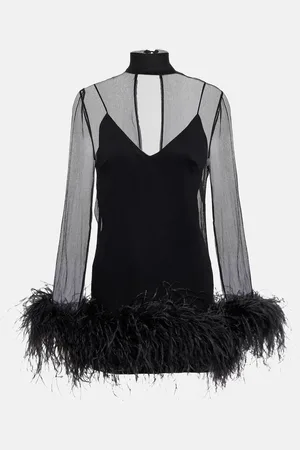 ‎Taller Marmo‎ Feather-trimmed minidress