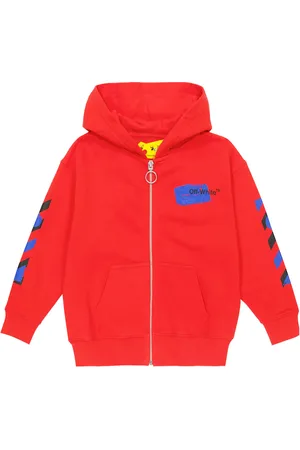 OFF-WHITE Printed cotton zip-up hoodie